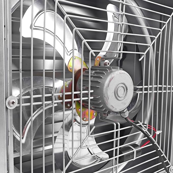 24" Wall Mounted Exhaust Fan -Automatic Shutter - Vent Fan For Home Attic, Shed, or Garage Ventilation, 4390 CFM, 6180 SQF Coverage Area, New Version