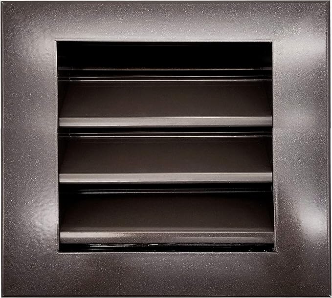 HVAC Premium 8"W x 8"H Aluminum Exterior Gable Louver Vent for Walls & Crawlspace - Weather-Resistant Air Grille with Screen Mesh - Brown [Outer Dimensions 9.75"W x 9.75"H]