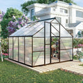 8x8 FT Greenhouses for Outdoors, Polycarbonate Greenhouse with PC Panels, Greenhouses for Outdoors for Yard, Garden, Hobby, Dark Gray