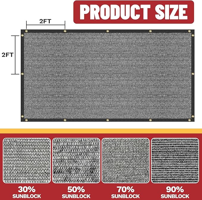 ShadeMart 30% Shade Cloth for Plant, Black 10FT x 12FT Outdoor Shade Tarp, Shade Cover with Upgrade Grommets and Zip Ties, Netting Sunblock Net for Vegetables Flower Garden Greenhouse, We Custom Size.