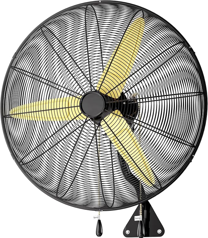 Uthfy 30 Inch Wall Mount Fan, High Velocity Max.11200 CFM Industrial Wall Fan, Heavy Duty Oscillating Fan with 3 Speeds, Outdoor Fan for Garage, Workshop, Patios, Commercial, Indoor Use, ETL Certified