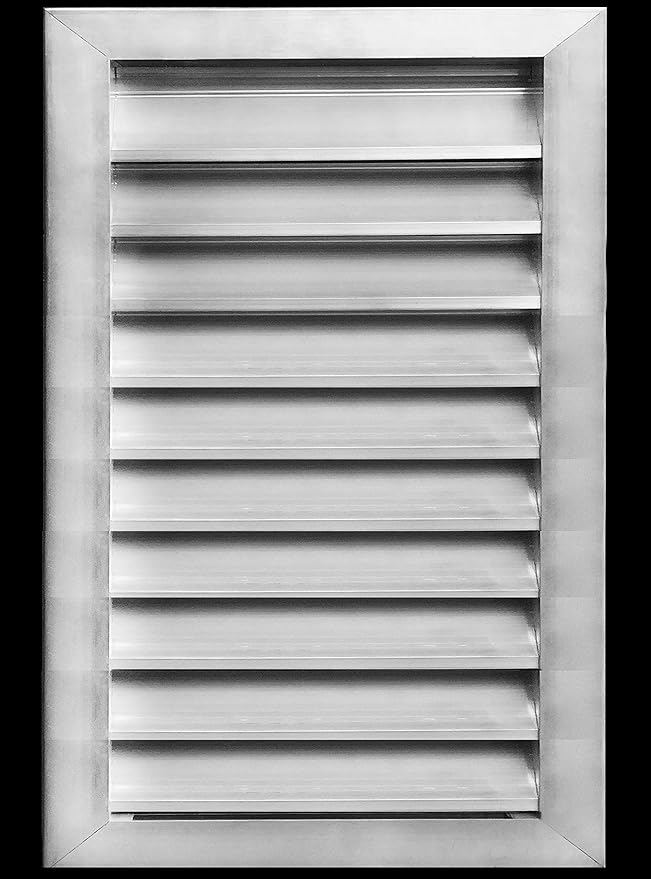 HVAC Premium 14"W x 22"H Aluminum Exterior Gable Louver Vent for Walls & Crawlspace - Weather-Resistant Air Grille with Screen Mesh - [Outer Dimensions 15.75"W x 23.75"H]