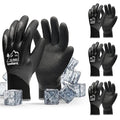 toolant Waterproof Gloves Bulk Pack for Men and Women, 3 Pairs, Freezer Gloves with Grip, Double Nitrile Dipped for Extreme Oil Repellent, for Construction, Mechanics, Mining, Plumbing, Black, Small
