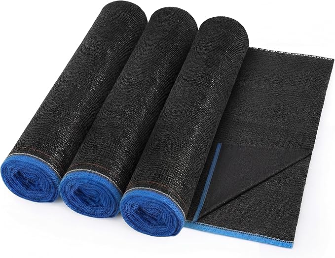 40% 6ft x 600ft Bulk Eyelets Shade Cloth Roll Sunblock Shade UV Resistant Net Windscreen Cover Fabric Roll for Garden Greenhouse Flower Plant Patio Kennel Canopy (Black)