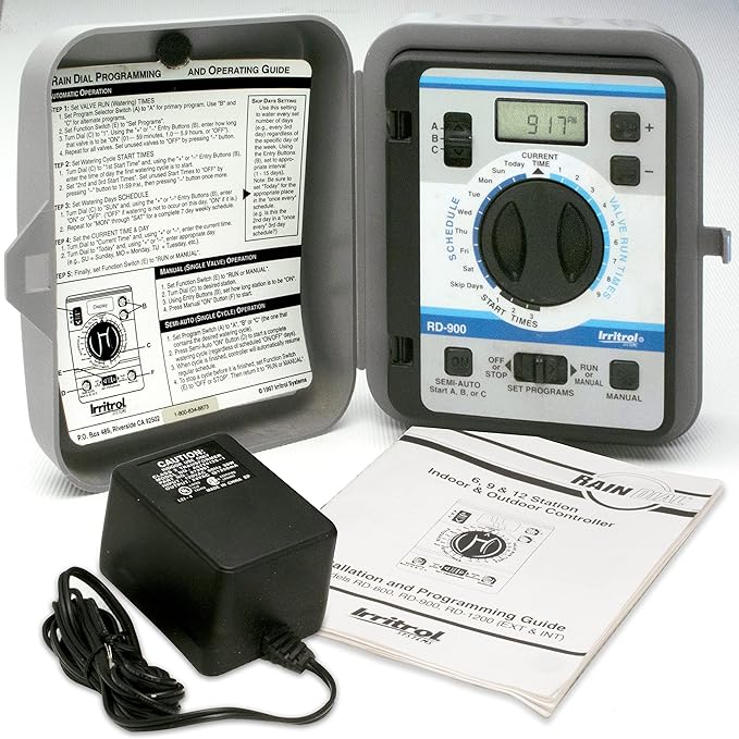 Irritrol Rain Dial RD900-INT-R 9 Station Indoor Irrigation Controller