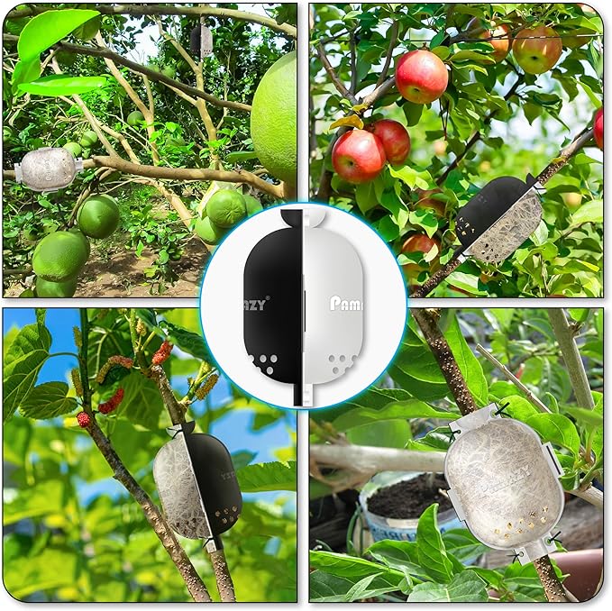PAMAZY [Upgraded] 9Pcs Tree Root Growing Box with Drain Holes, Half Transparent Plant Rooting Propagation Ball & Metal Core Twist Ties, for Fast Propagation Plants (Size M)