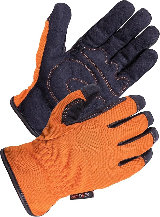 SKYDEER 3-Pairs Pack Durable Leather Work Gloves for Gardening and General Work (SD8809/M)