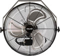 NewAir WindPro18W Wall Mount Fan | High-Velocity Industrial, Shop or Garage Fan | 3 Speed Settings | 3000 CFM | Black