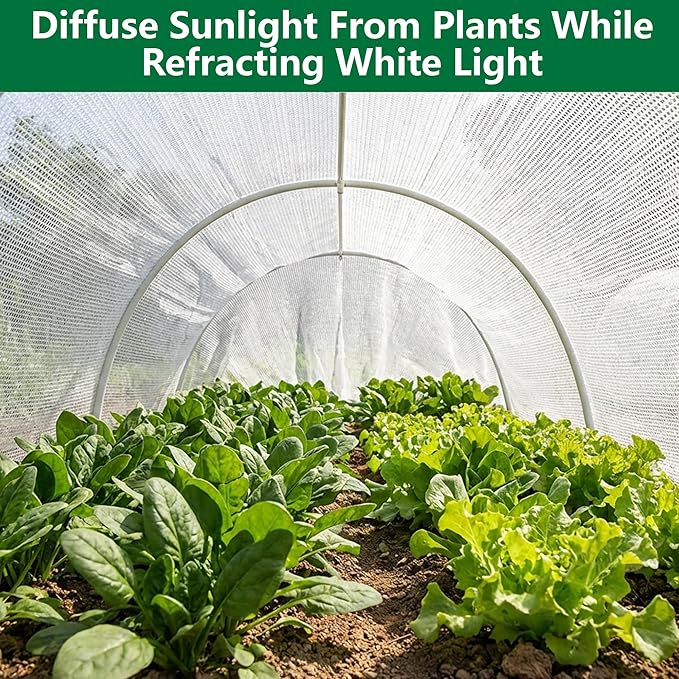 6.6 x 3.3 Ft Plant Shade Nylon Cloth, White Plant Sun Protection Net with Reinforced Grommets, Garden Sunshade Cover Cloth for Protecting Plants from Direct Sunlight