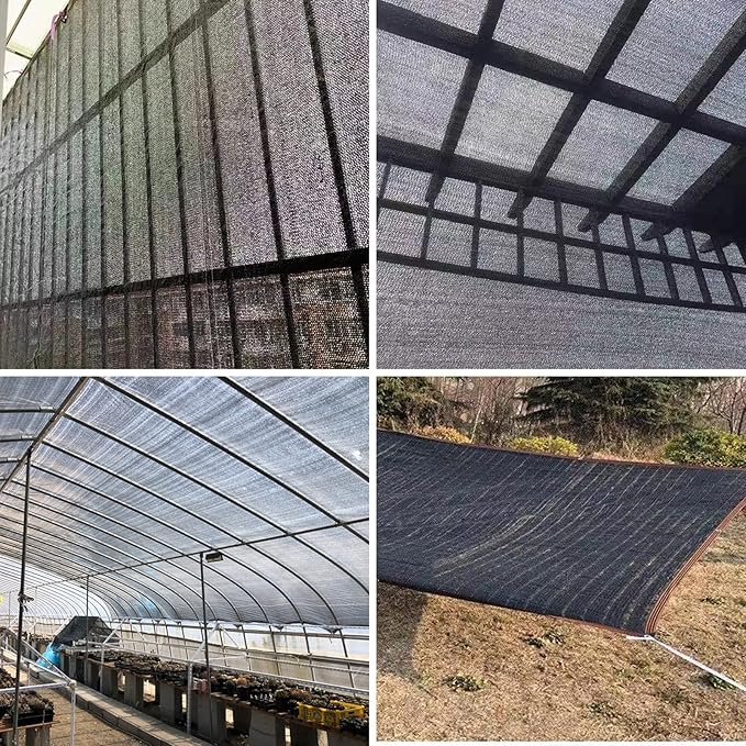FEPITO 40% Shade Cloth 8ftx16ft Sunblock Shade Net Black Mesh Shade Net for Plant Greenhouse Parking Garden Yard or Kennel