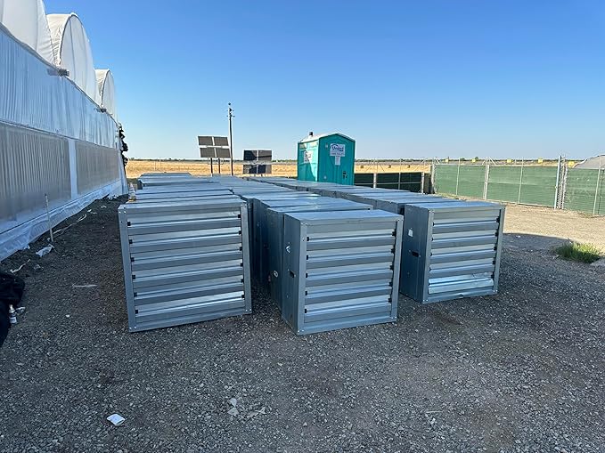 54” Belt Driven Greenhouse Exhaust Fan with Shutter, 50” Blade, 54” Square Housing, 25,900 CFM Commercial Agricultural Barn Ventilation Fan, 1.5 HP 110V Motor, Open Box Condition