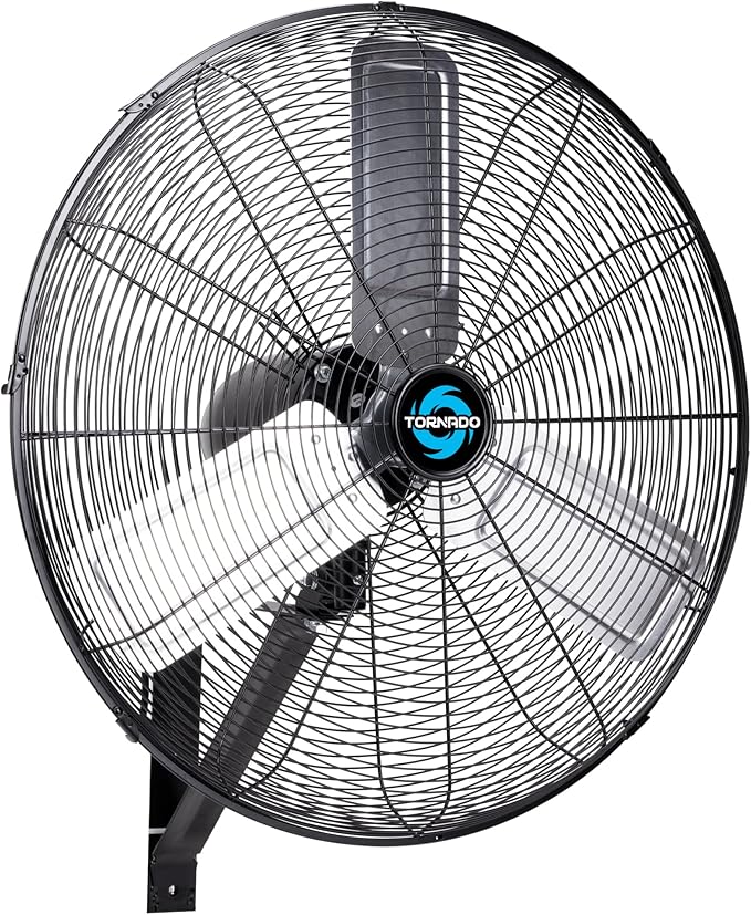 Tornado 24 Inch Pro Series High-Velocity Oscillating Wall Fan – 3-Speed, 7200 CFM, 6.6 FT Cord – UL Safety Certified for Commercial & Industrial Use