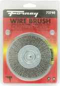 Forney 72740 Wire Wheel Brush, Fine Crimped with 1/4-Inch Hex Shank, 4-Inch-by-.008-Inch