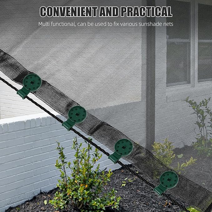 MAGICLULU 50pcs Greenhouse Clips and Backyard Mesh Buckles, Heavy Duty Shade Cloth Fixing Clips for Garden Sunshade Netting, Reusable Plastic Net Clamps for Outdoor Plant Protection