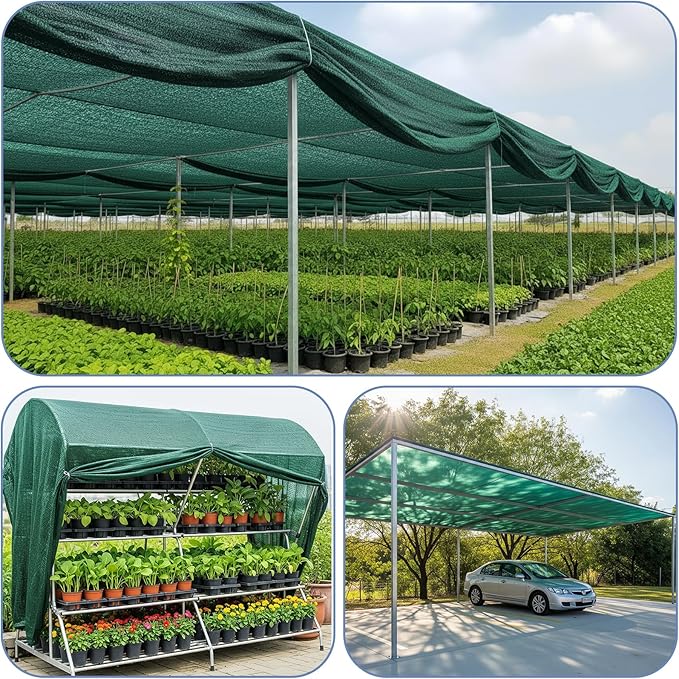 LOVE STORY 10x20FT 70% Dark Green Shade Cloth Sun Shade Net UV Resistant Mesh Tarp Plant Cover Sunblock Net for Garden,Greenhouse,Vegetables,Flowers