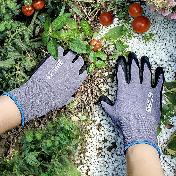 Kebada W5-60 Pairs Bulk Safety Work Gloves Foam Nitrile Coated, Seamless Knit Nylon Glove with Grip, Ideal for Mechanic, Warehouse, Construction & Gardening, Small