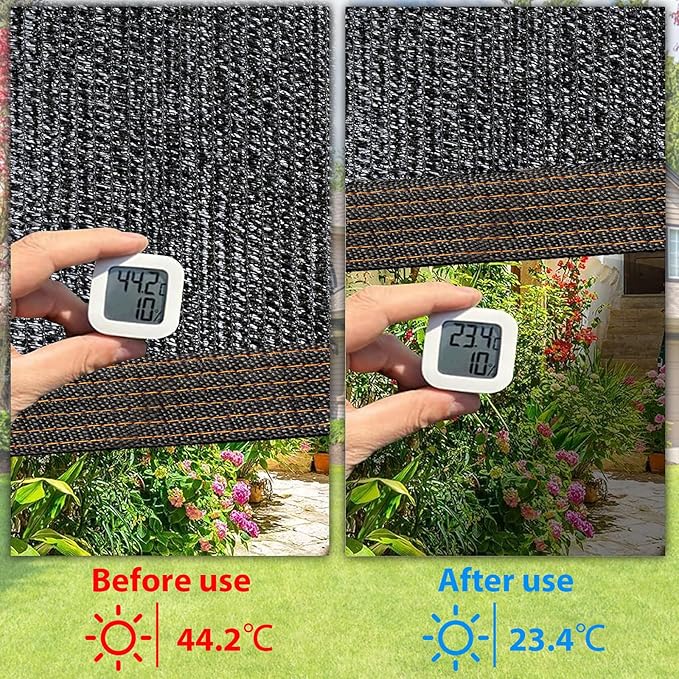 20 x 20 FT Shade Cloth - Garden Shade Mesh Netting with Grommets Outdoor Sun Shade Cover for Pergola Patio Plants Greenhouse Chicken Coop Black Shading Rate 90%