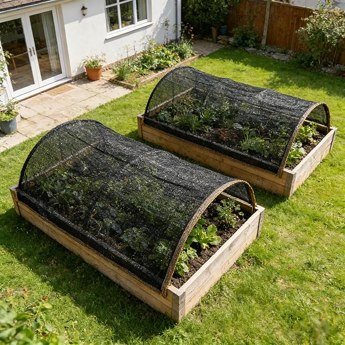 55% Shade Cloth for Garden,HDPE Cuttable Sun Shade for Plants,Mesh Garden Shade Cloth for Greenhouse Vegetables,Plant Heat Protection Black Cover for Patio Raised Bed (10×20FT)