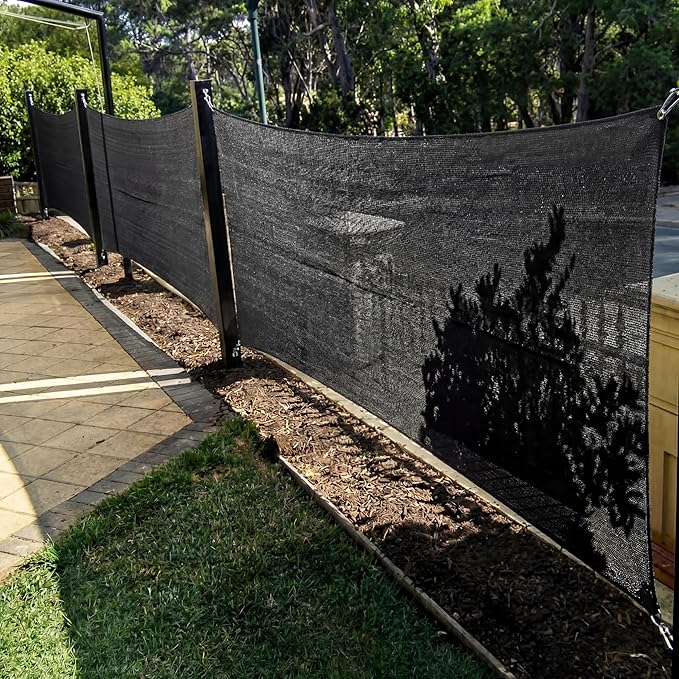 95% 6ft x 50ft Bulk Eyelets Shade Cloth Roll Sunblock Shade UV Resistant Net Windscreen Cover Fabric Roll for Garden Greenhouse Flower Plant Patio Kennel Canopy(Black)