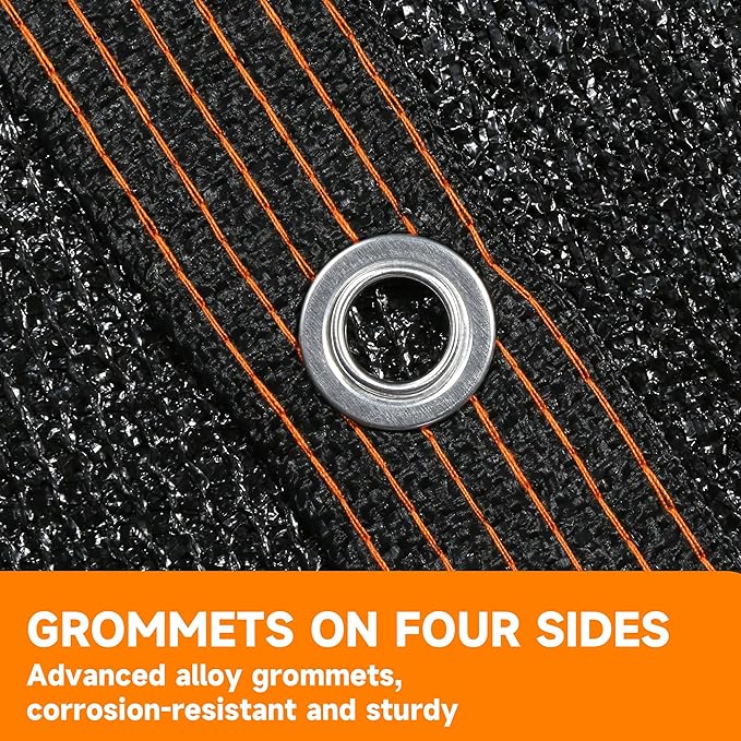 90% Shading Rate 10'x12' Black Shade Cloth,UV Resistant Durable Mesh Tarp with Grommets&Reinforced Edges, Shade Net Using for Plants Cover, Greenhouse, Dog Kennel, Patio, Chicken House