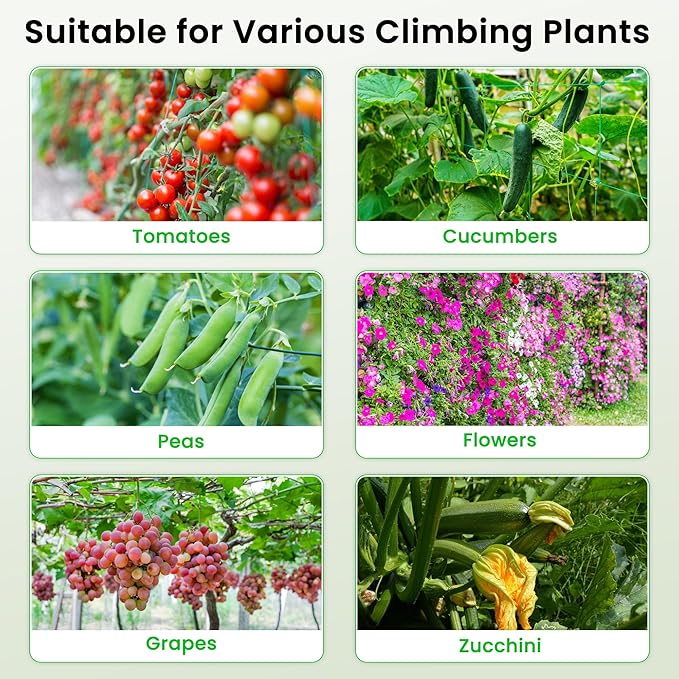 Cucumber Trellis, 50" X 47" U-Shape Garden Trellis for Climbing Plants Outdoor, Arch Trellis Cucumber for Raised Bed, Foldable Plant Support for Vine/Vegetable/Tomato/Zucchini/Pea