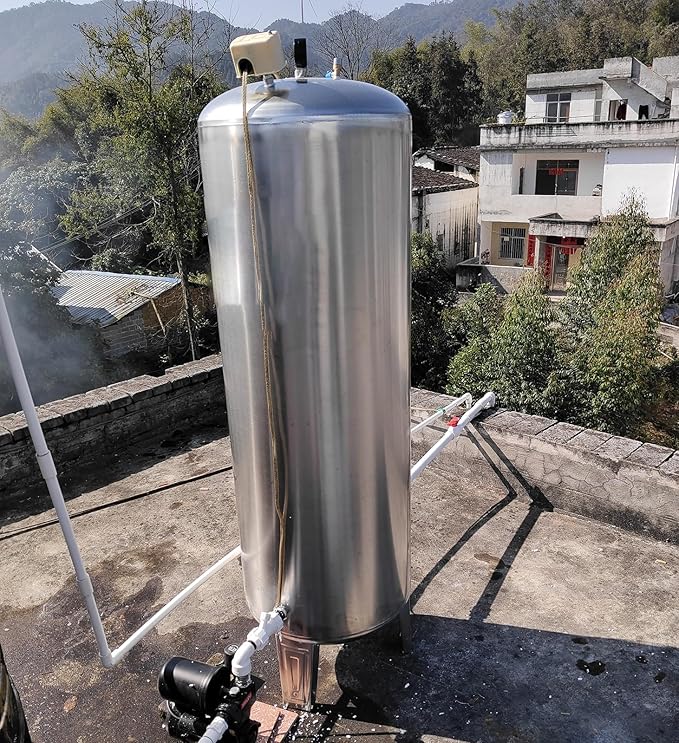 15/20/40/50/60/80 Gallon 304 Stainless Steel Water Tanks Vertical, Water Well/ Sprinkler System Pressure Tank/ Water Pressure for Water Worker Hot Water Heater Garden(135x50cm/53.1x19.6in(250L/66Gal))