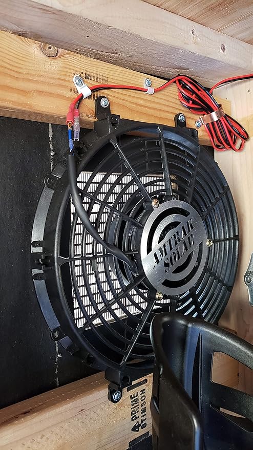 Amtrak Solar 12-Inch Solar Attic Exhaust Fan – USA-Made, Plug & Play, Whisper-Quiet Ventilation for Attic, Garage, Shed, Greenhouse (Fan Only)