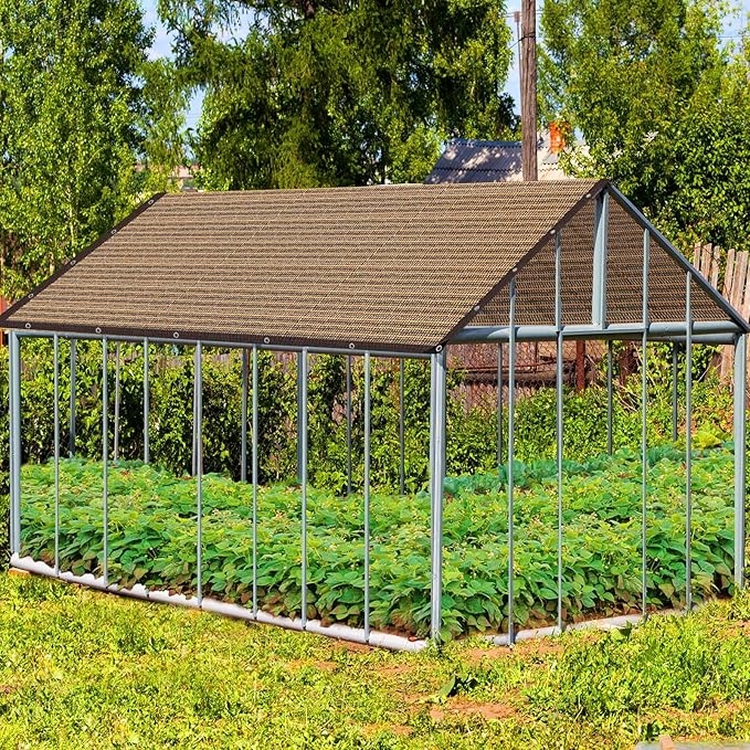 80% Sunblock Shade Cloth Net Resistant - 10x18Ft Garden Shade Mesh for Plant Cover, Greenhouse, Chicken Coop, Kennels, Tomatoes Plants