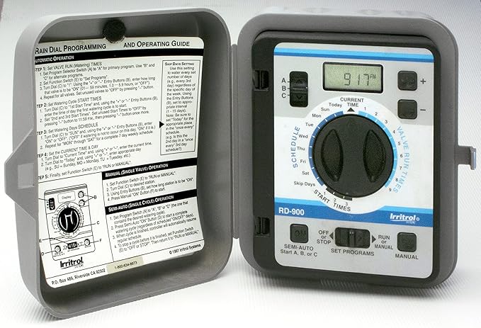Irritrol Rain Dial RD900-INT-R 9 Station Indoor Irrigation Controller
