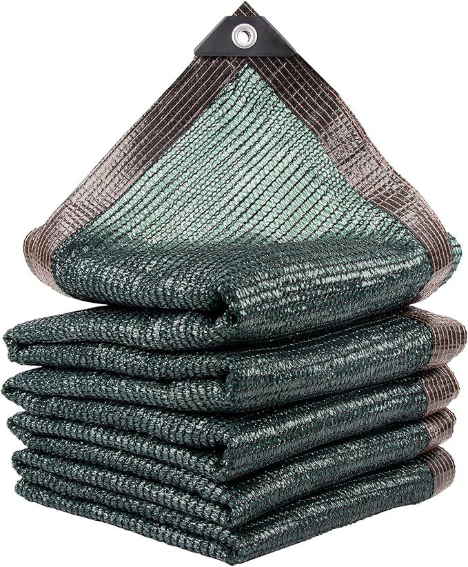 70% 20 X 20 FT Green Shade Cloth, Outdoor Woven Sun Shade with Grommets, Durable Breathable Netting Shading Antifreezing for Patio, Garden, DIY Home, Plants Cover, Greenhouse, Dog Kennel