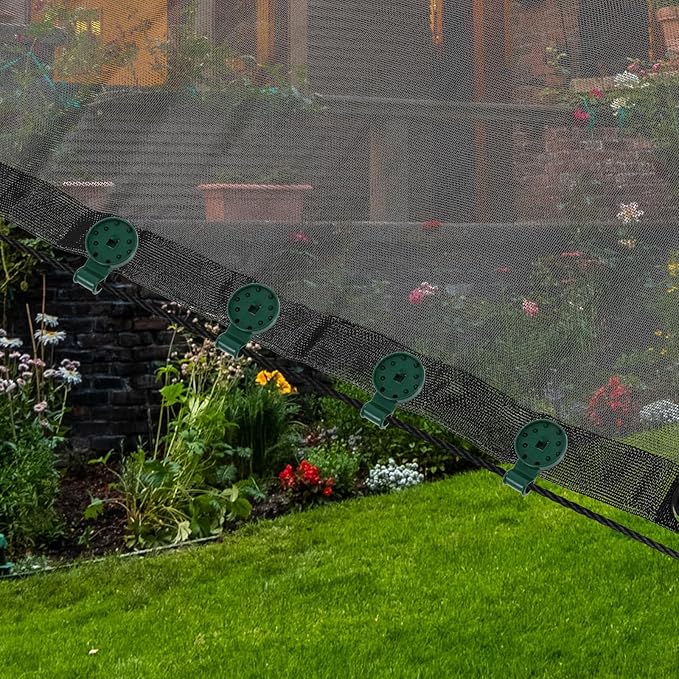 TIDTALEO 50pcs Green Shade Cloth Clips Garden Net Clamps for Greenhouse Film Fixing Sturdy Backyard Agricultural Net Accessories
