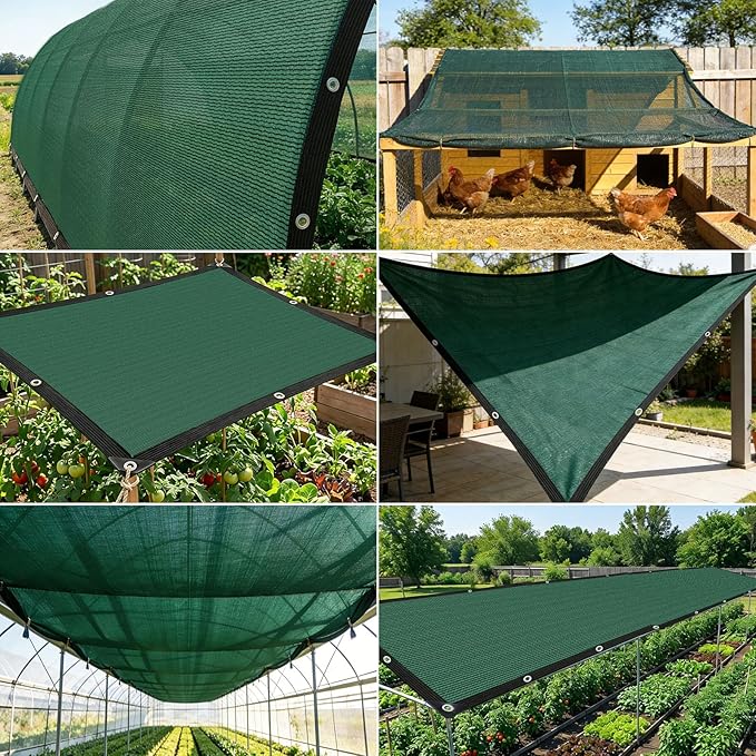 80% Shade Cloth - Sun Shade Cloth Mesh Tarp with Grommets for Plant Cover 4X10FT Patio Canopy Garden Pergola Greenhouse Car Barn Kennel