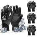 toolant Waterproof Gloves Bulk Pack for Men and Women, 3 Pairs, Freezer Gloves with Grip, Double Nitrile Dipped for Extreme Oil Repellent, for Construction, Mechanics, Mining, Plumbing, Black, Large