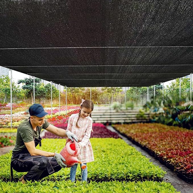 90% Shade Cloth,8 x 10 FT,Tear Resistant Sun Shade Net with Reinforced Grommet,Durable Garden Shade Tarp Cover for Greenhouse,Sunshade Outdoor Patio and Pergola,Chicken Coop,Plant Cover,Black