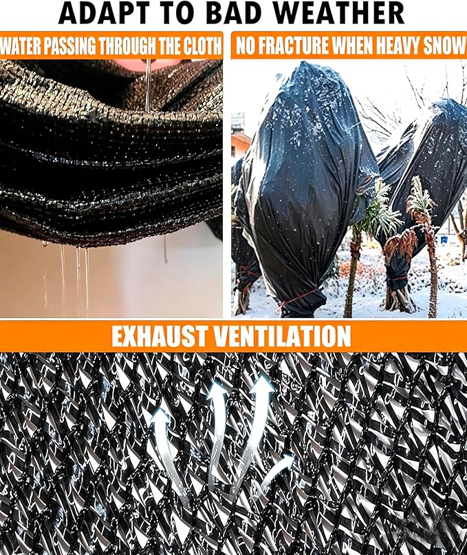 E.share 40%-50% Black Sun Shade Cloth Outdoor - 10Ft X 14Ft Garden Shade Netting with Grommets for Greenhouse, Plant Covers, Patio, Chicken Coop, Barn & Kennel
