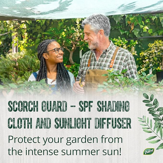 Dalen Scorch Guard - Protect Your Plants from Direct Sunlight - Full Spectrum White Light Refraction Shade Cloth - 10’ x 15’