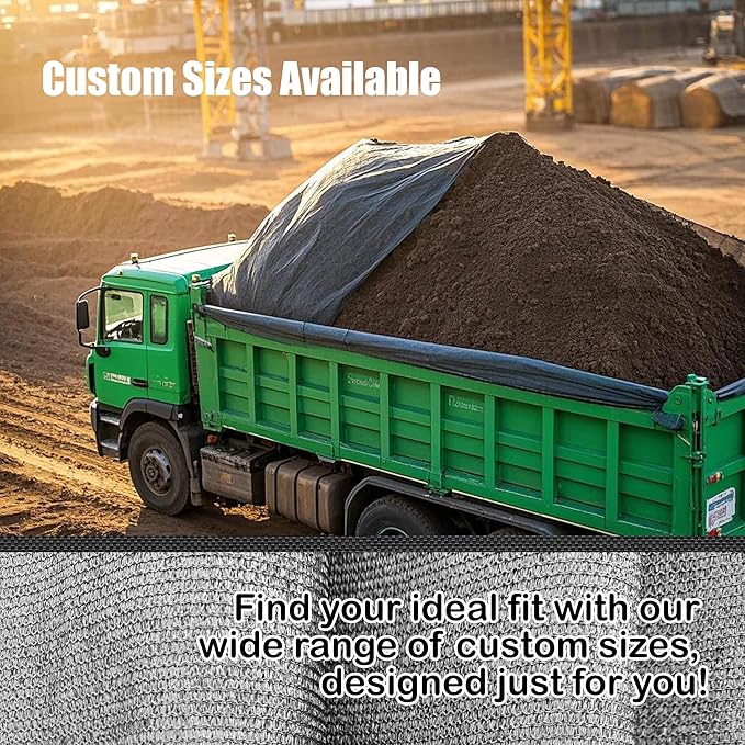 4x10 ft Shade Cloth 40-50% UV Block Mesh Black Tarp with Durable Stainless Steel Grommets for Patio, Garden, Pergola, Greenhouse, Plant, Dump Truck, Leaf Pool Cover