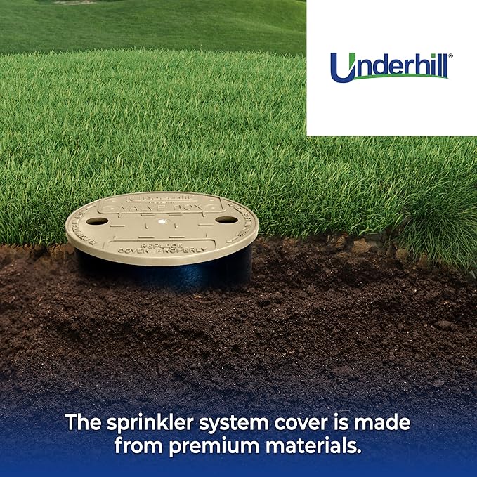 Underhill Sprinkler Valve Round Box Lid, VersaLid 10 Inch Universal Cover for Automatic Irrigation System, Tan, VL-10T-4, 4 Pack