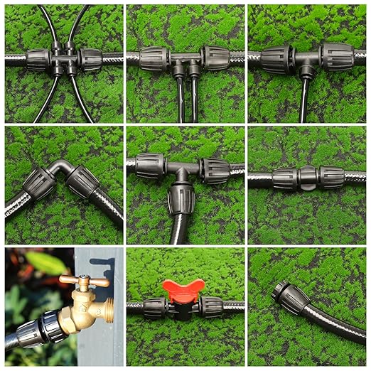 MIXC 1/2 Inch Drip Irrigation Valve Fittings, Barbed Shut Off Valve Parts for 1/2 Inch Irrigation Tubing (1/2" ID x 0.67" OD) for Garden Drip Systems 6 Pack