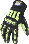 Ironclad KONG SDX2W-04-L Waterproof Oil and Gas Safety Impact Gloves, Large ,Black/Green