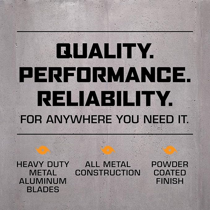 Hurricane Pro High-Velocity Oscillating Metal Stand Fan w/ 3-Speed Setting, 20" - Heavy-Duty Cooling Pedestal Unit w/ 4500 CFM, Adjustable Tilt & Height for Home, Garage, Gym & Workshop