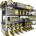 Power Tool Organizer Wall Mount,4 Layers Heavy Duty Storage Rack with 8 Drill Holder, Easy Installation, Tool Organizer Wall Mount for Garage Workshop and Home Organization.
