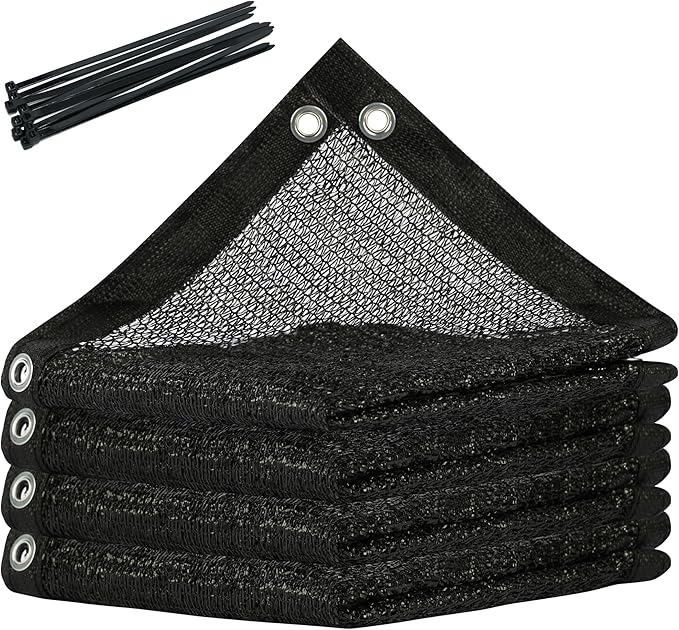 ColourTree 50% Black Shade Cloth, 10FT x 12FT Mesh Tarp, UV Resistant Netting with Upgrade Grommets for Plant Cover, Greenhouse, Chicken Coop, Barn, Kennel, Garden