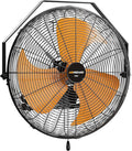 Pro Serie 18 inch Industrial Wall-Mount Fan, 5200 CFM High Velocity Metal Commercial Fan, 3 Speed, Adjustable Tilt, for Garage, Greenhouse, Covered Patio, Workshop, Gym Room, Basement