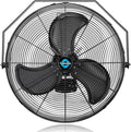 Tornado 24 Inch Outdoor Rated IPX4 Water-Resistant High Velocity Metal Industrial Workstation Wall Mount Fan For Commercial, Industrial, Residential, Greenhouse Use TEAO Motor 3 Speed UL Safety Listed
