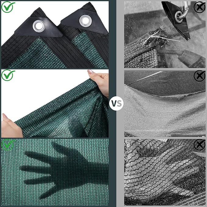 80% Sun Shade Cloth,Pergola Shade Cover Canopy with Grommets,Sun Screen Fabric Tarp for Patio,Outdoor,Garden,Backyard[Green5×10FT]