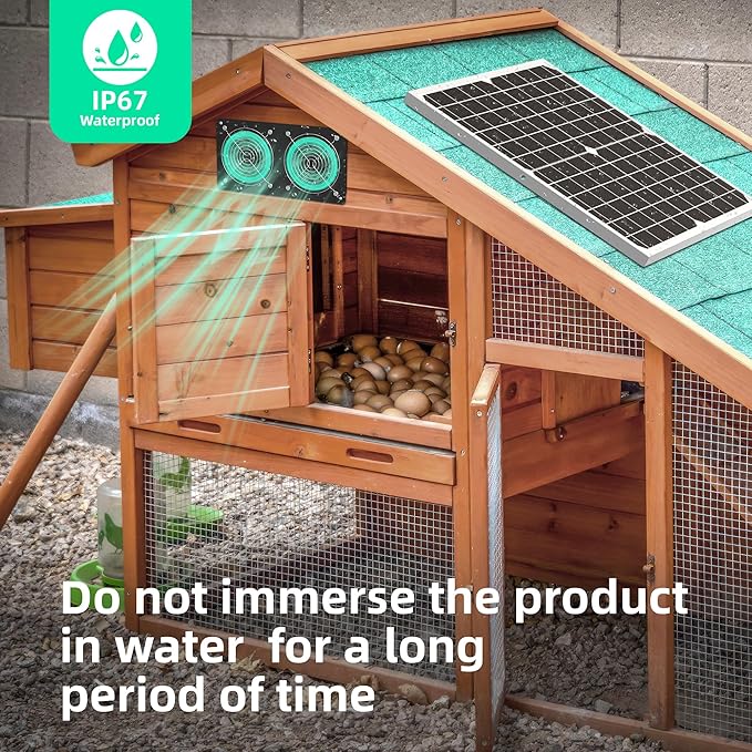 TIMEBAL Solar Exhaust Fan for Shed, 350 CFM High Airflow Solar Vent Fan with Dual Waterproof Fans, Outdoor Ventilation for Chicken Coop, Greenhouse, Dog House Cooling