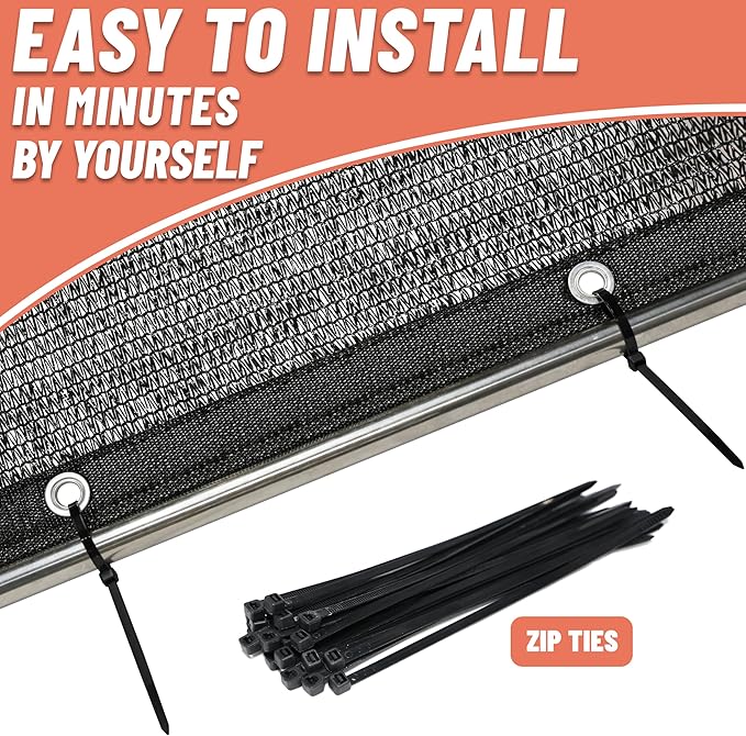 Amgo 70% Shade Fabric 10FT x 16FT Black Sun Shade Mesh, Black Sun Shade Netting with HDPE Material and Heavy Duty Grommets Shade for Greenhouse, Garden., Patio Plants, Pergola rv2