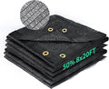 Kesfitt 50% Shade Cloth 8x20 ft, Breathable HDPE Mesh Sun Shade Tarp for Garden & Greenhouse, UV Resistant Outdoor Shade Fabric with Copper Grommets for Plants, Patio, Yard
