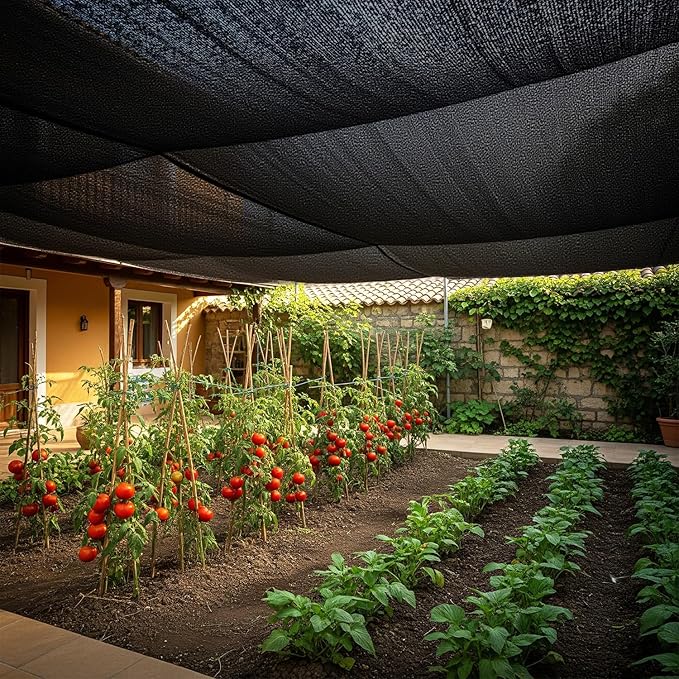 SUNNY GUARD 85-95% Sun Shade Cloth, 10 x 20 FT Black HDPE Mesh – Breathable Garden Shade Cover for Plants, Vegetables, Greenhouse, Patio, Chicken Coop & Dog Kennel